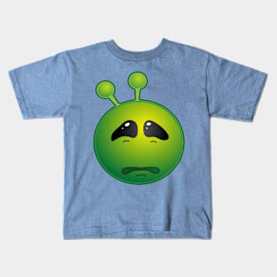 Funny Alien Monster ET Extraterrestrial Martian Green Man Emoji for Women, Men and Kids 13 Kids T-Shirt